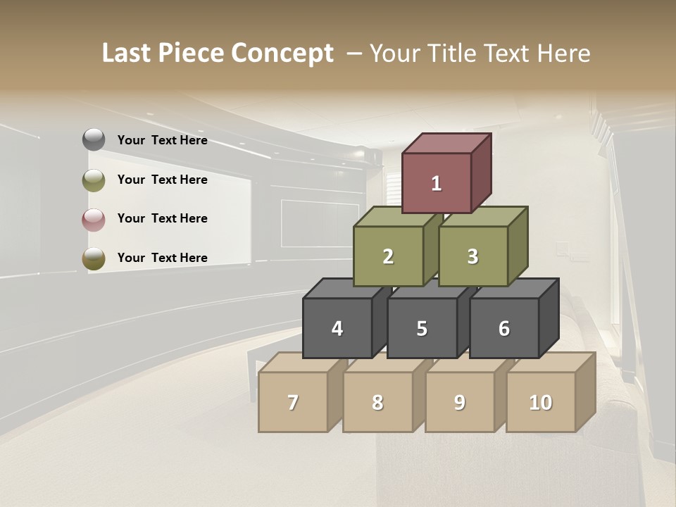 A Living Room With A Large Screen On The Wall PowerPoint Template