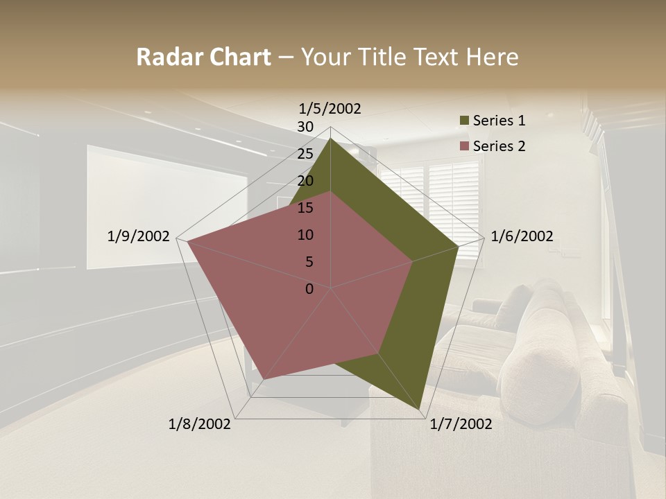 A Living Room With A Large Screen On The Wall PowerPoint Template