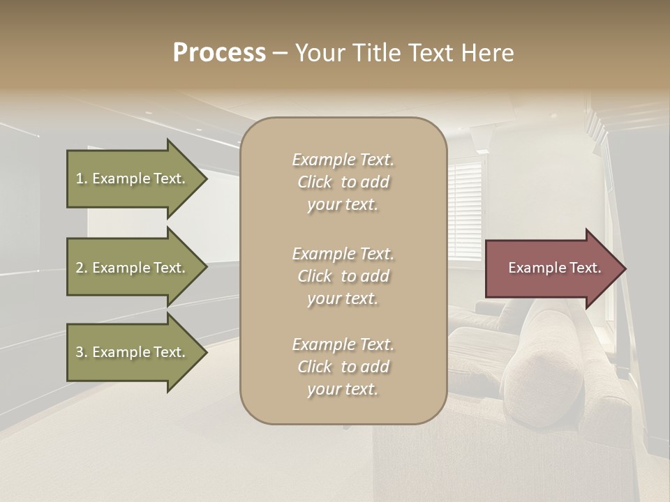 A Living Room With A Large Screen On The Wall PowerPoint Template