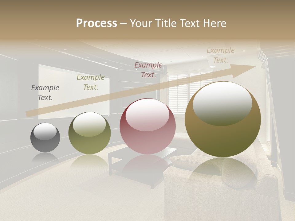 A Living Room With A Large Screen On The Wall PowerPoint Template