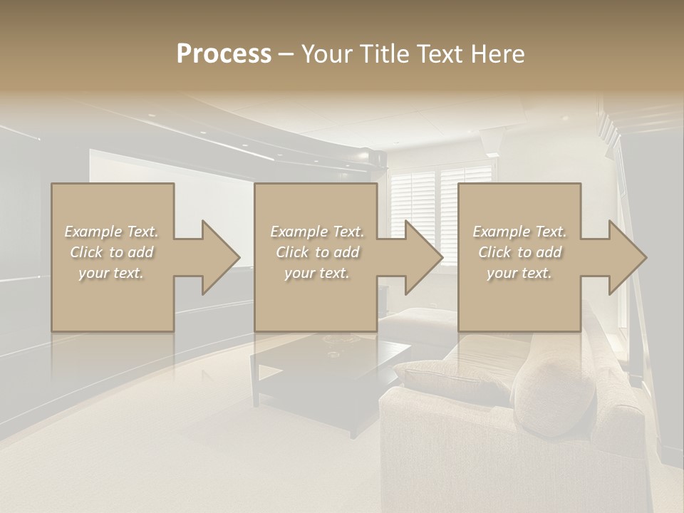 A Living Room With A Large Screen On The Wall PowerPoint Template