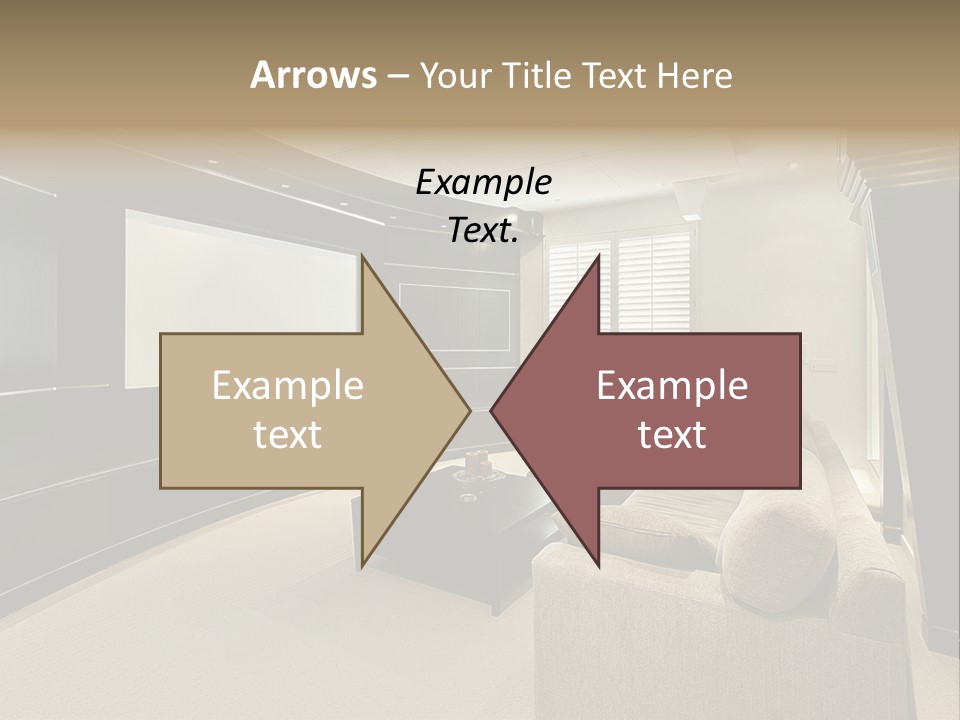 A Living Room With A Large Screen On The Wall PowerPoint Template