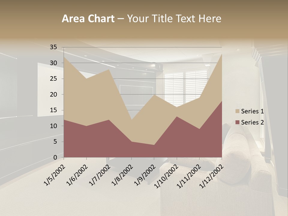 A Living Room With A Large Screen On The Wall PowerPoint Template