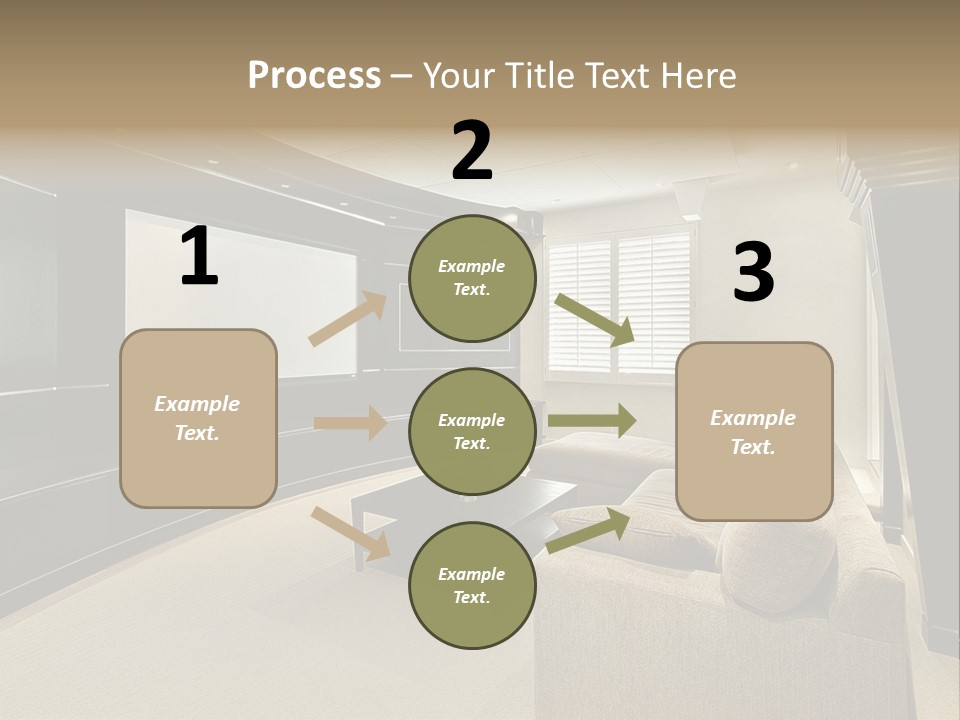 A Living Room With A Large Screen On The Wall PowerPoint Template
