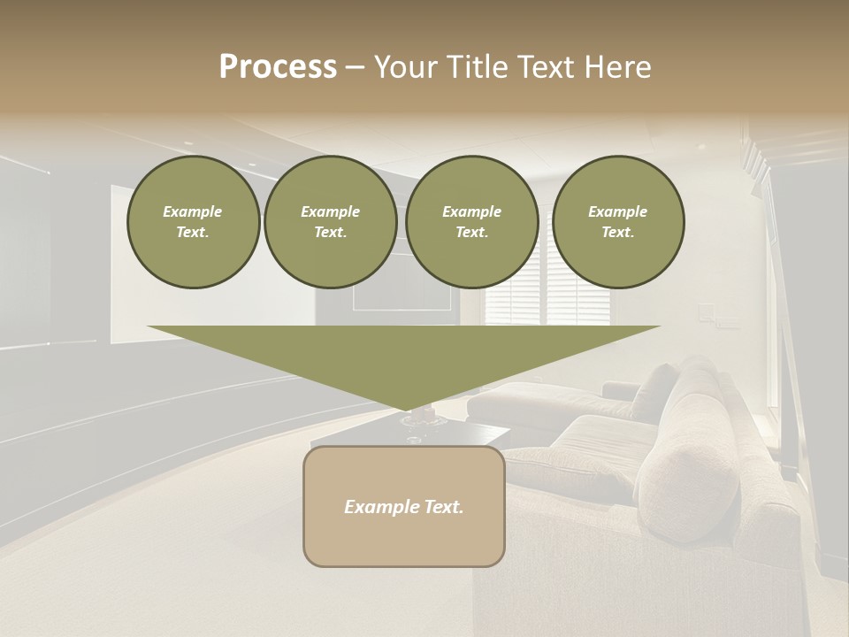 A Living Room With A Large Screen On The Wall PowerPoint Template