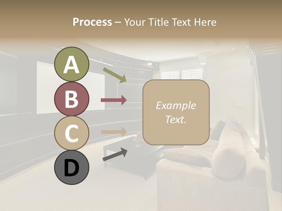 A Living Room With A Large Screen On The Wall PowerPoint Template