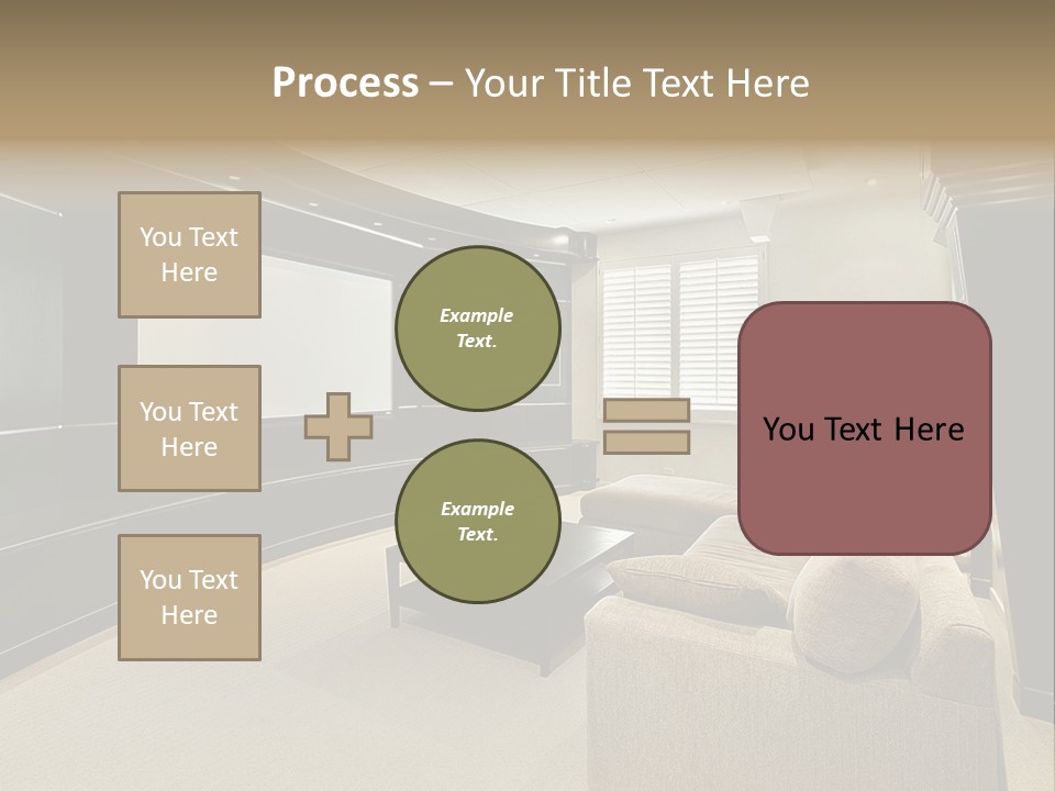 A Living Room With A Large Screen On The Wall PowerPoint Template