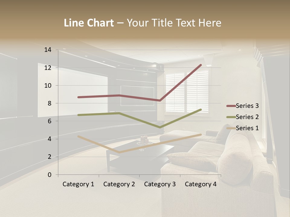 A Living Room With A Large Screen On The Wall PowerPoint Template