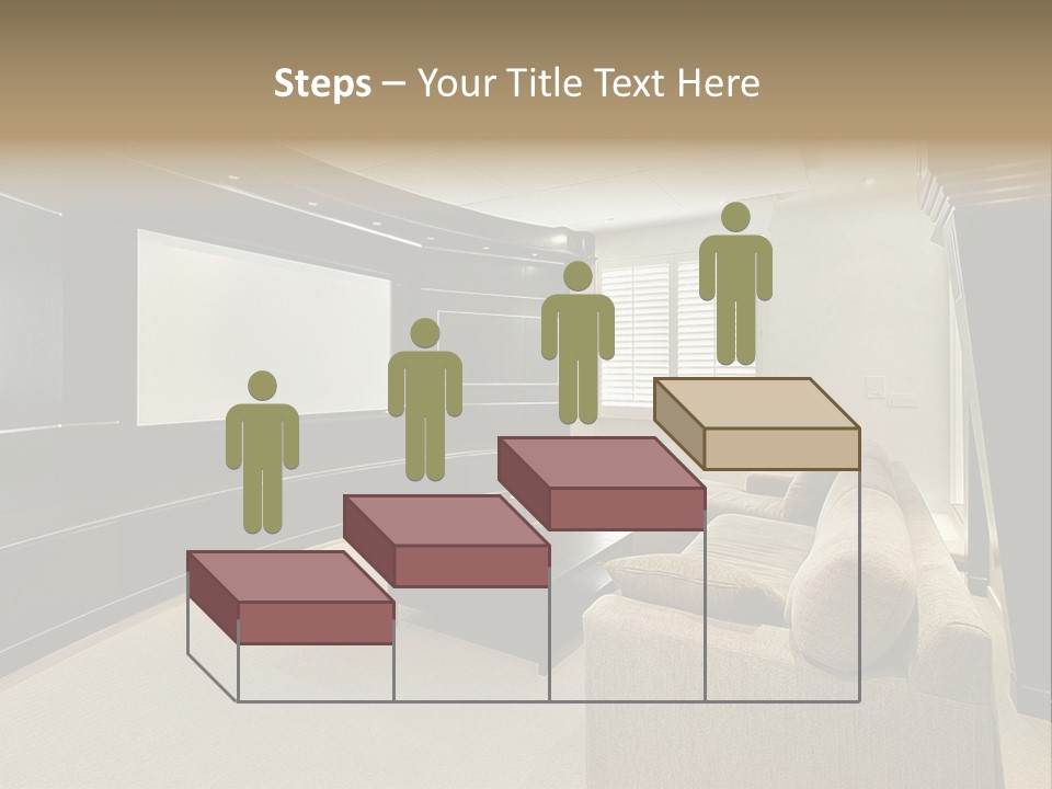 A Living Room With A Large Screen On The Wall PowerPoint Template