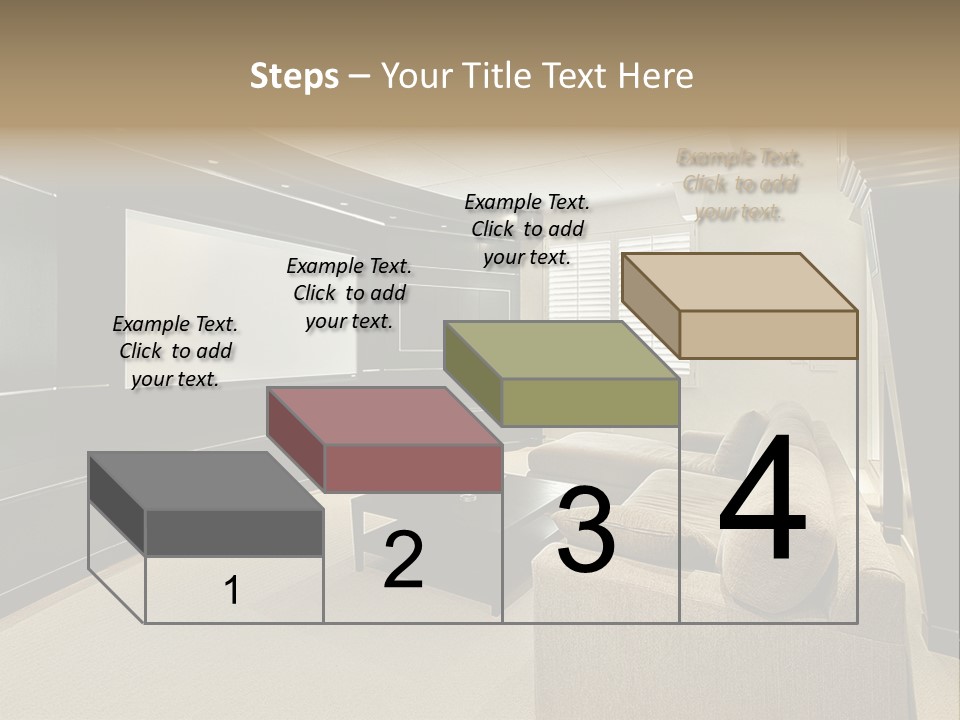 A Living Room With A Large Screen On The Wall PowerPoint Template