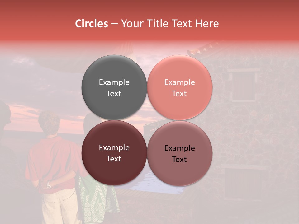 A Couple Of People Standing Next To A Building PowerPoint Template