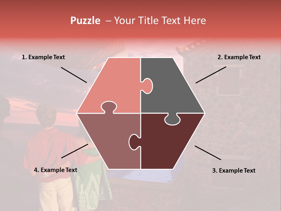 A Couple Of People Standing Next To A Building PowerPoint Template