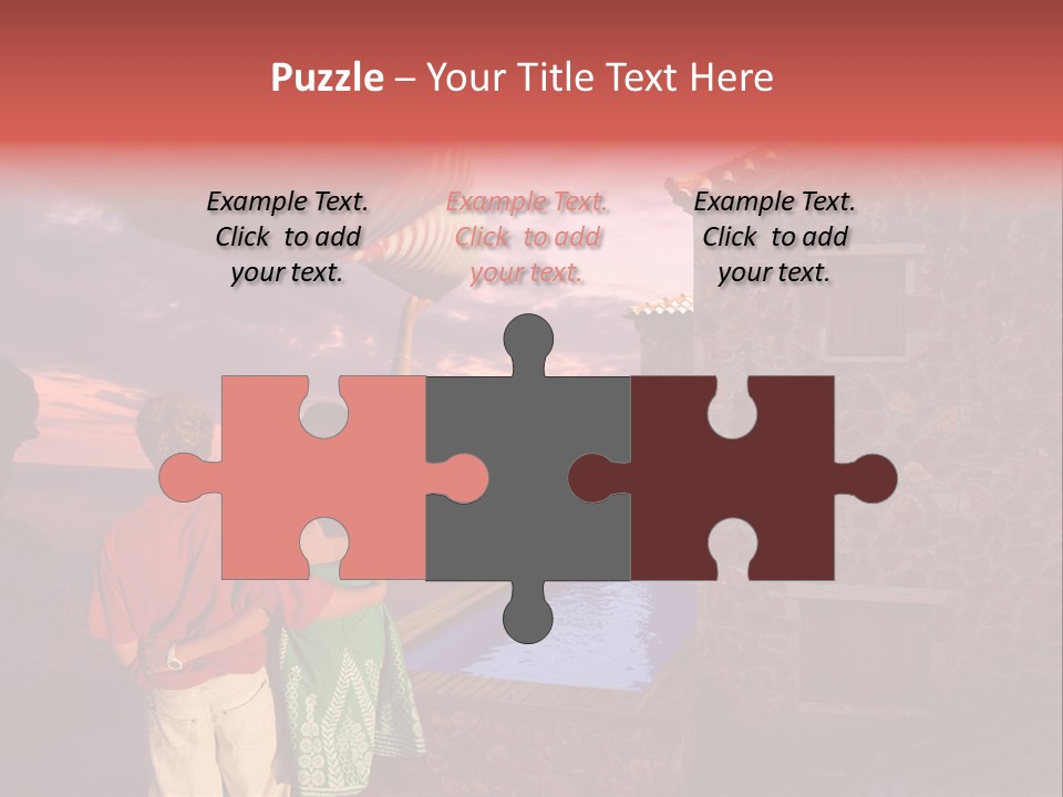 A Couple Of People Standing Next To A Building PowerPoint Template