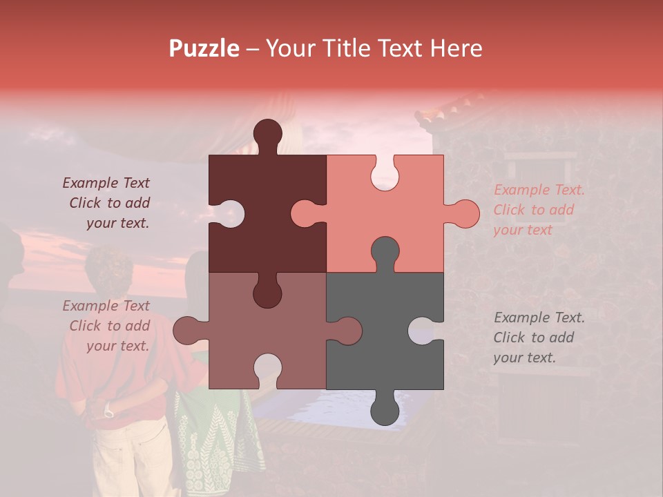 A Couple Of People Standing Next To A Building PowerPoint Template