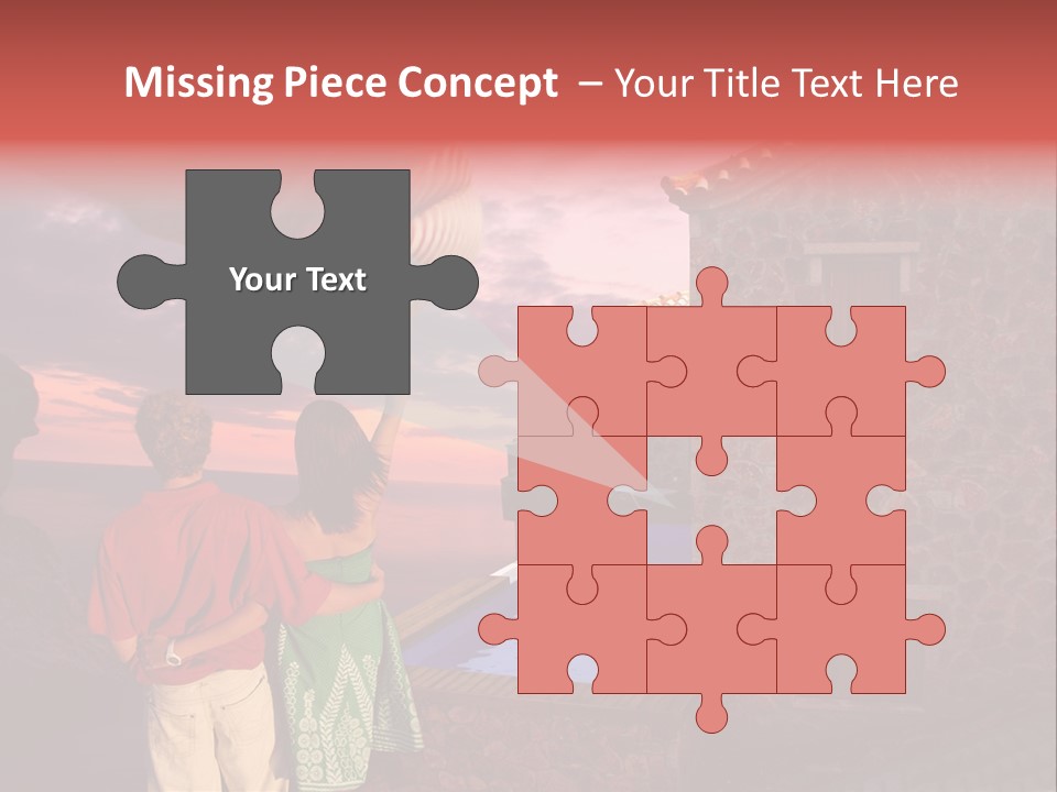 A Couple Of People Standing Next To A Building PowerPoint Template