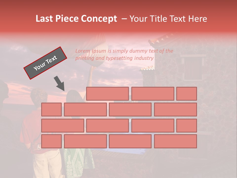 A Couple Of People Standing Next To A Building PowerPoint Template