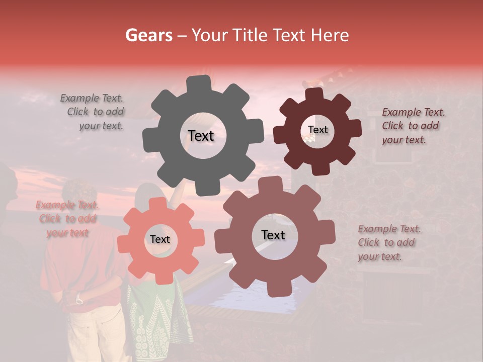 A Couple Of People Standing Next To A Building PowerPoint Template