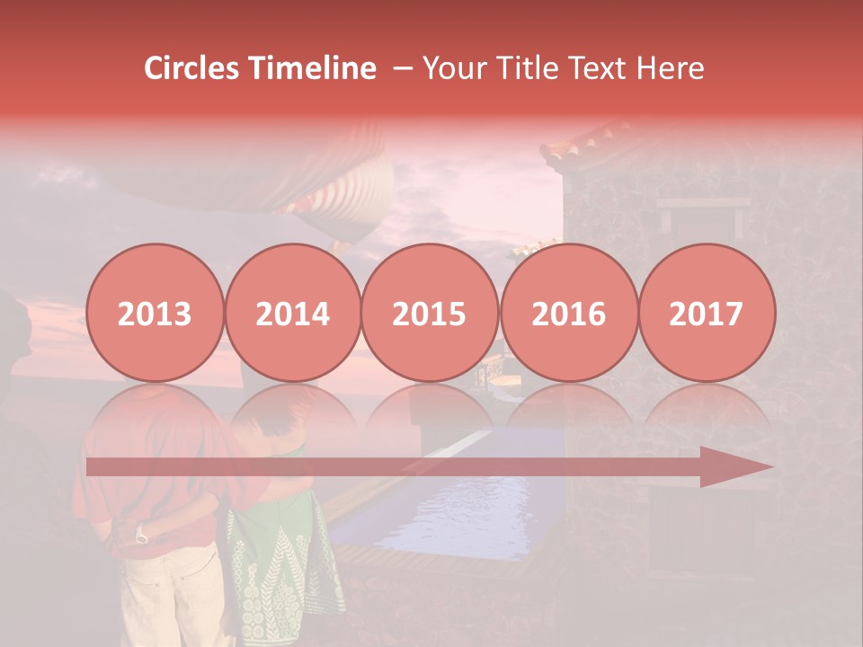 A Couple Of People Standing Next To A Building PowerPoint Template