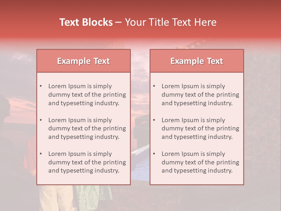 A Couple Of People Standing Next To A Building PowerPoint Template