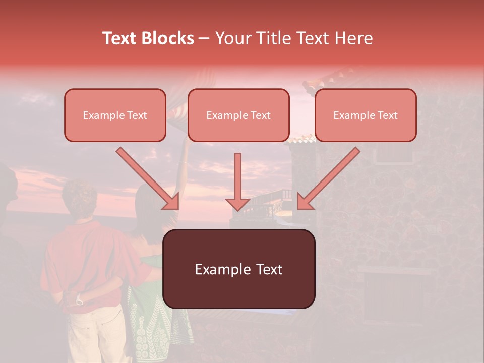 A Couple Of People Standing Next To A Building PowerPoint Template