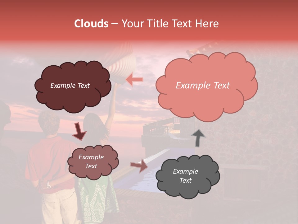 A Couple Of People Standing Next To A Building PowerPoint Template