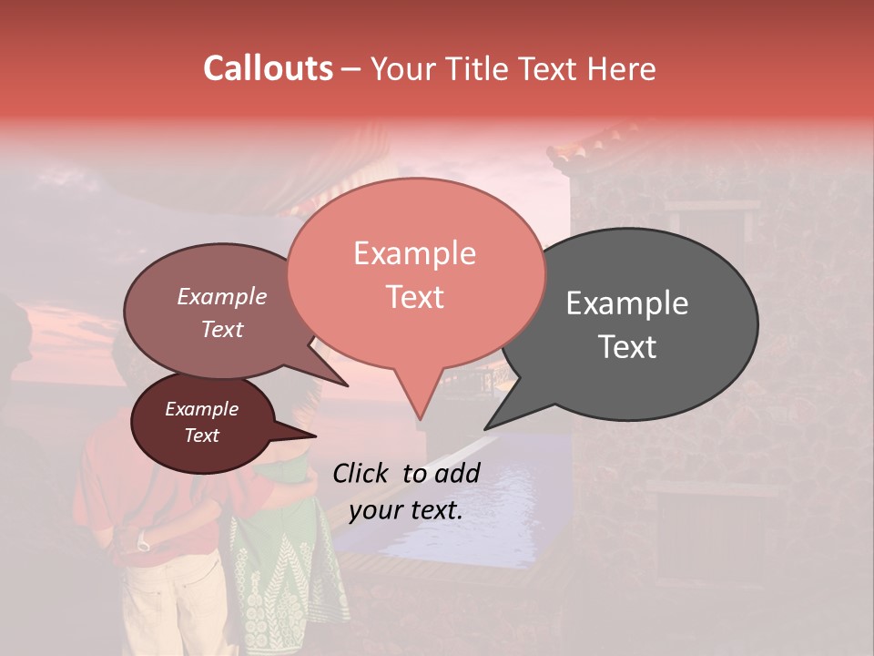 A Couple Of People Standing Next To A Building PowerPoint Template