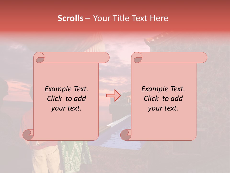 A Couple Of People Standing Next To A Building PowerPoint Template