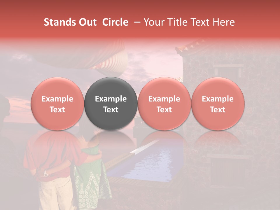 A Couple Of People Standing Next To A Building PowerPoint Template