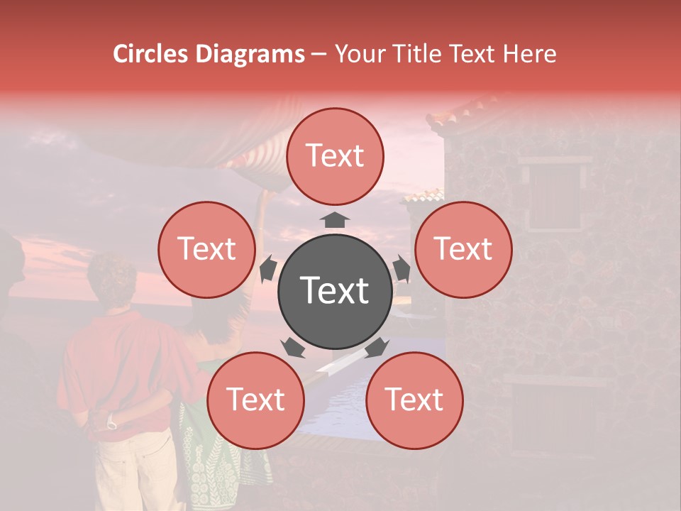 A Couple Of People Standing Next To A Building PowerPoint Template