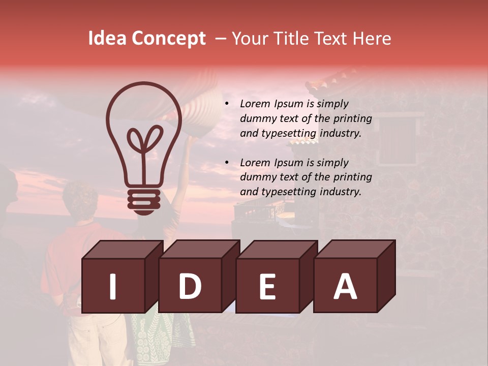 A Couple Of People Standing Next To A Building PowerPoint Template