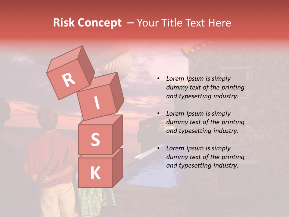 A Couple Of People Standing Next To A Building PowerPoint Template