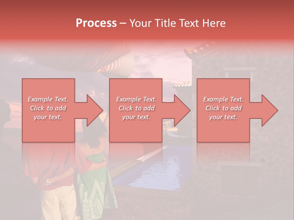 A Couple Of People Standing Next To A Building PowerPoint Template