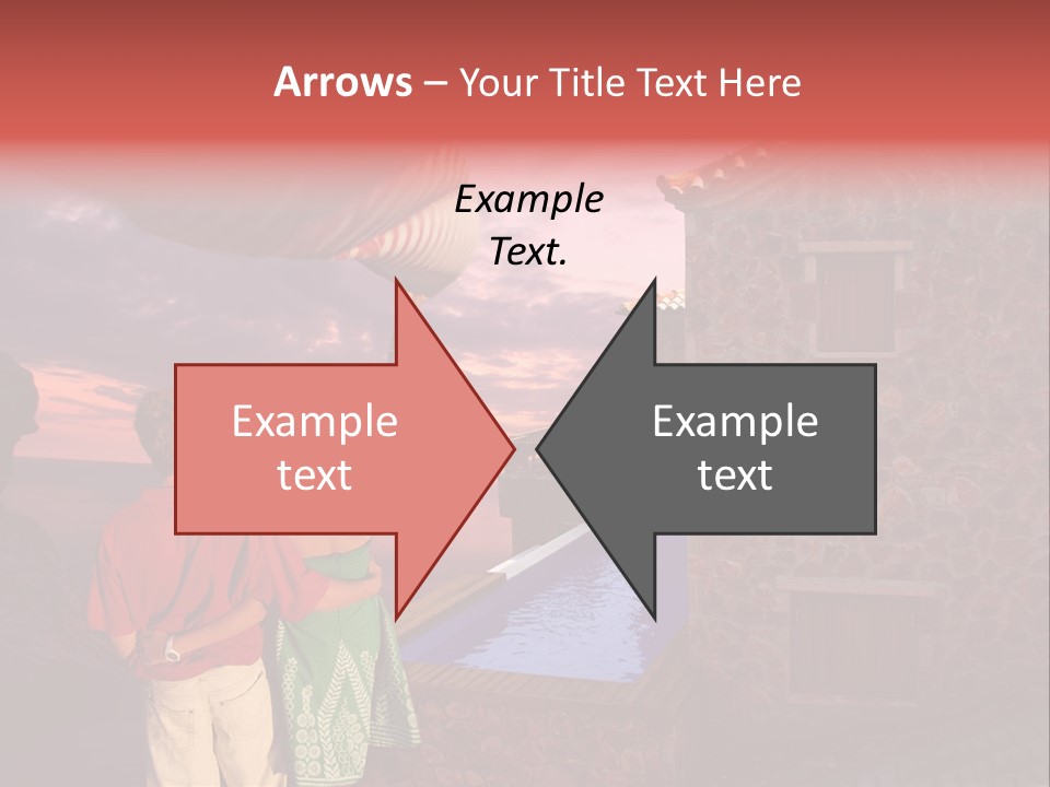 A Couple Of People Standing Next To A Building PowerPoint Template