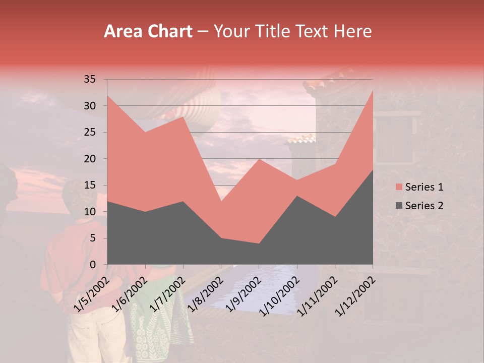 A Couple Of People Standing Next To A Building PowerPoint Template