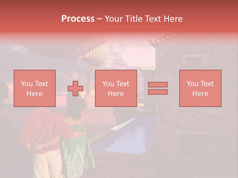 A Couple Of People Standing Next To A Building PowerPoint Template