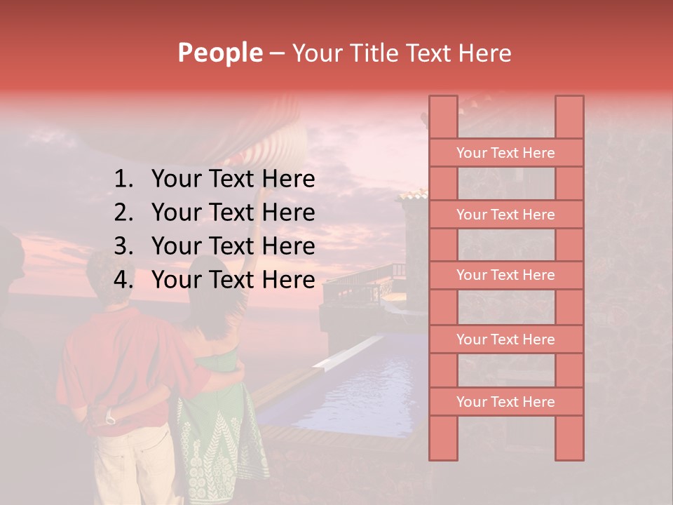 A Couple Of People Standing Next To A Building PowerPoint Template