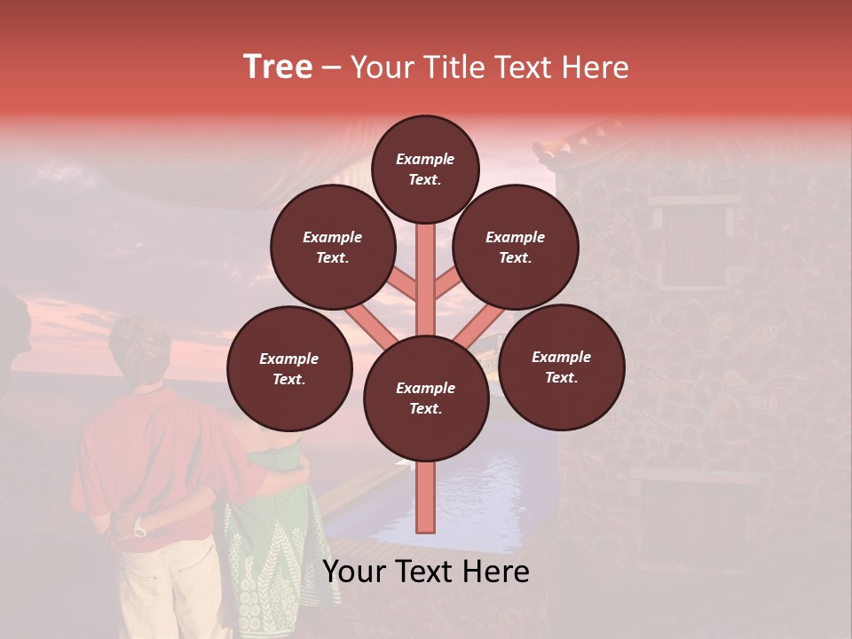 A Couple Of People Standing Next To A Building PowerPoint Template