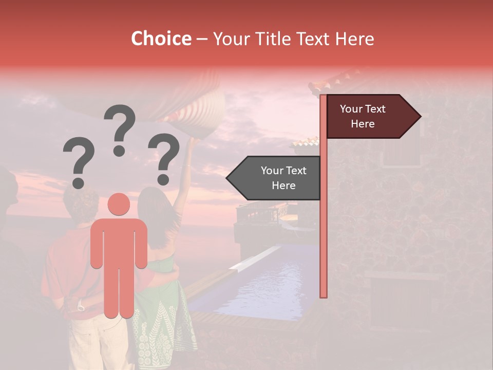 A Couple Of People Standing Next To A Building PowerPoint Template