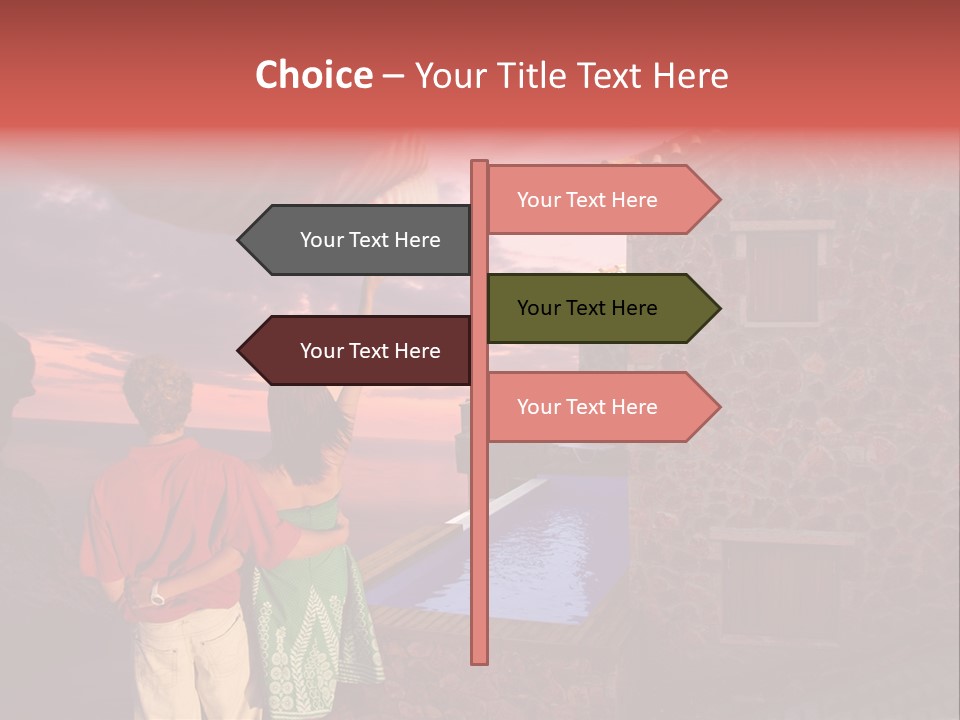 A Couple Of People Standing Next To A Building PowerPoint Template