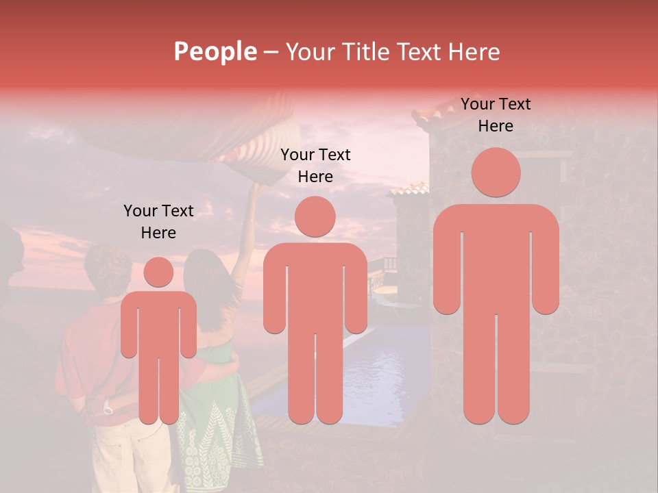 A Couple Of People Standing Next To A Building PowerPoint Template