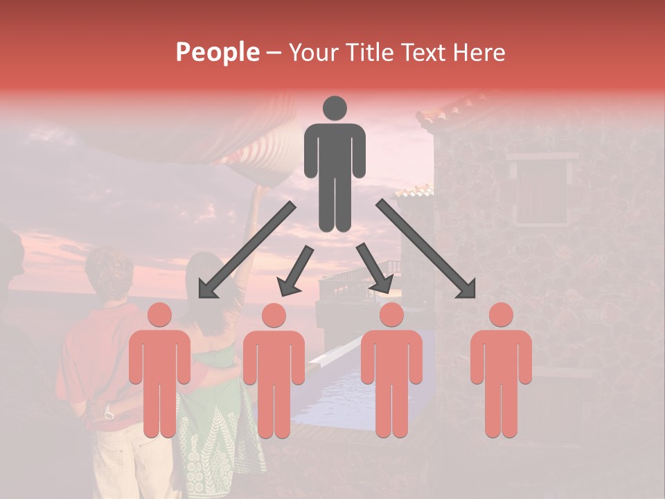 A Couple Of People Standing Next To A Building PowerPoint Template