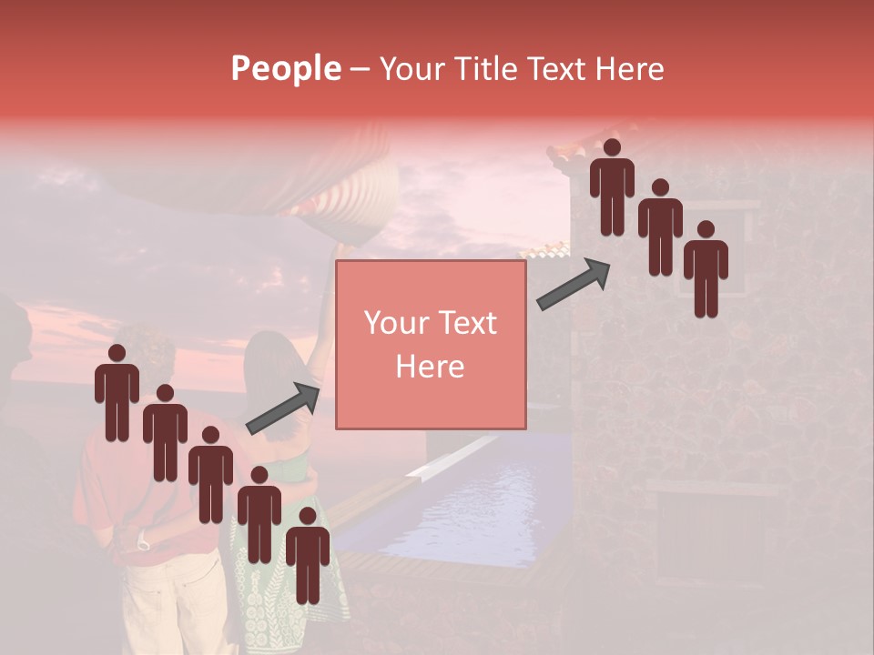 A Couple Of People Standing Next To A Building PowerPoint Template