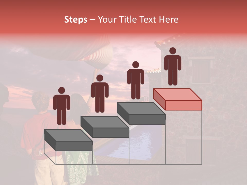 A Couple Of People Standing Next To A Building PowerPoint Template