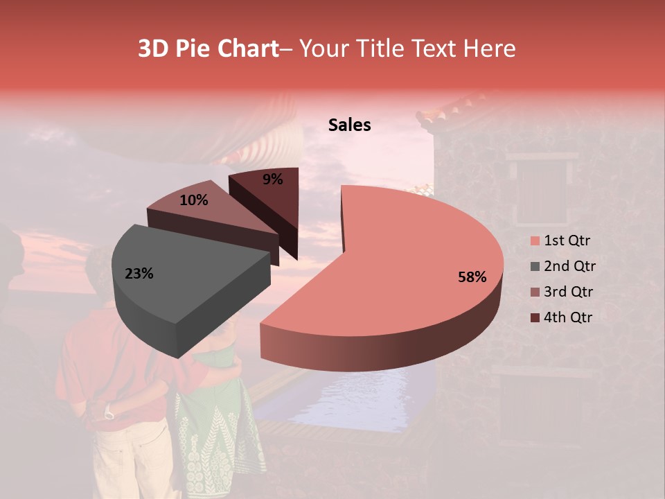 A Couple Of People Standing Next To A Building PowerPoint Template