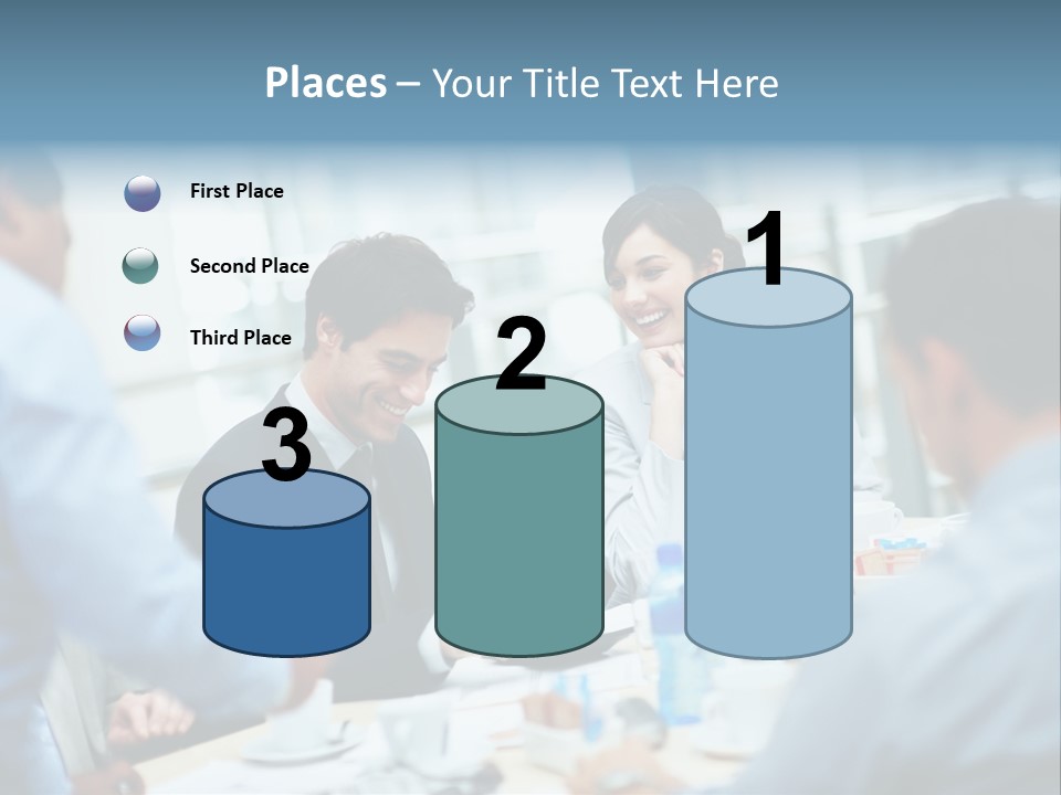 A Group Of Business People Sitting Around A Table PowerPoint Template
