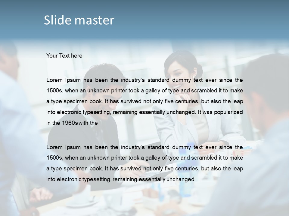 A Group Of Business People Sitting Around A Table PowerPoint Template