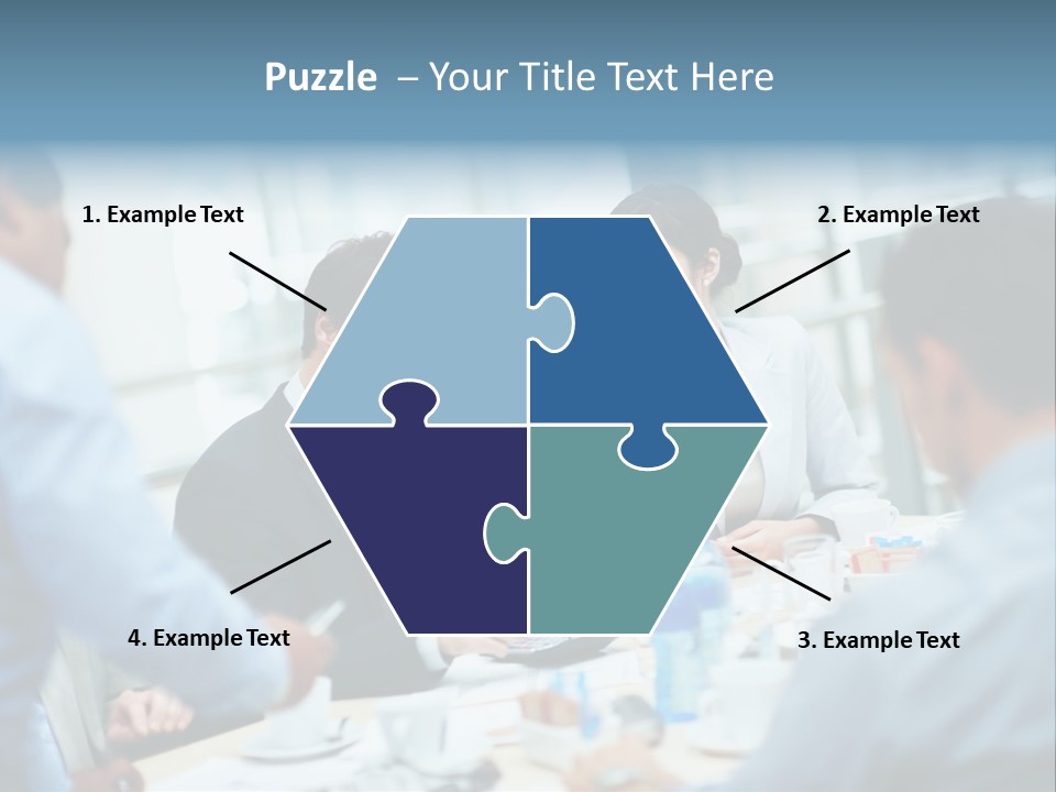 A Group Of Business People Sitting Around A Table PowerPoint Template