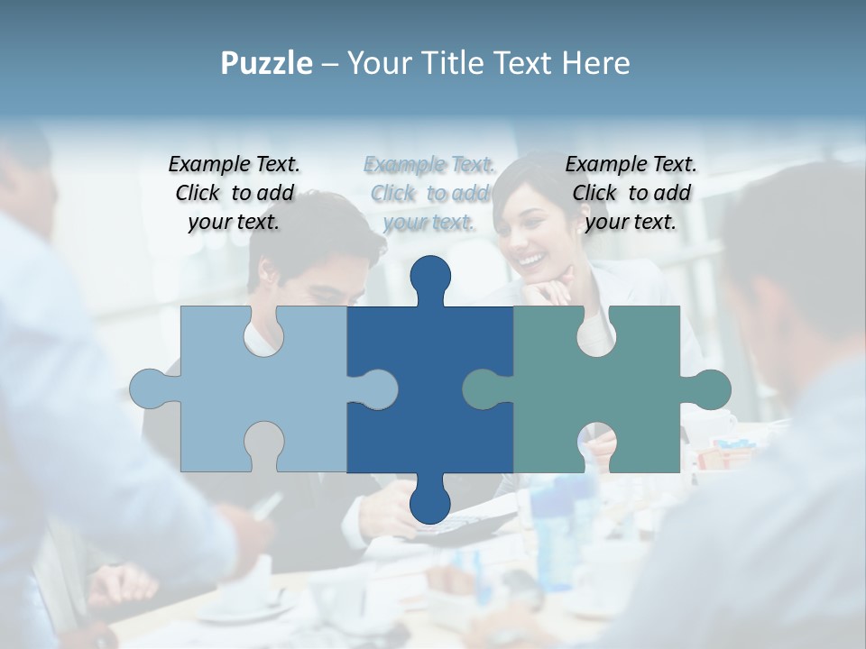 A Group Of Business People Sitting Around A Table PowerPoint Template