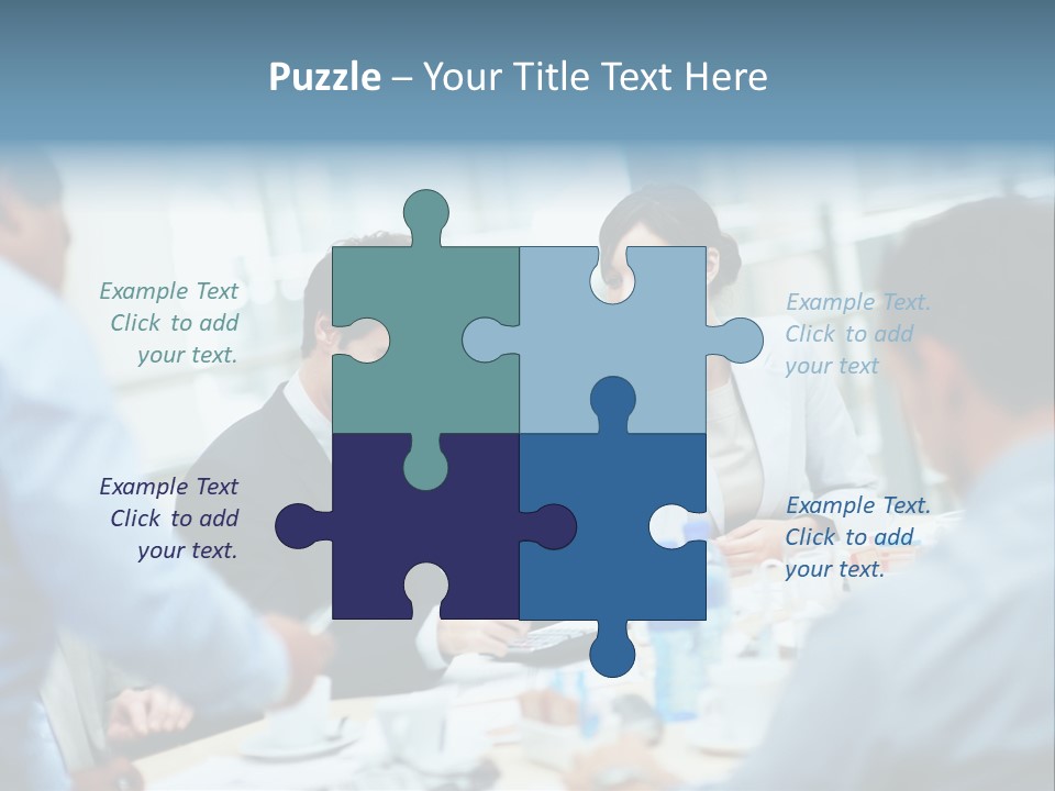 A Group Of Business People Sitting Around A Table PowerPoint Template