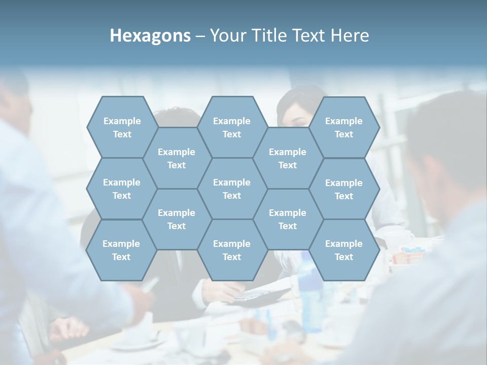 A Group Of Business People Sitting Around A Table PowerPoint Template